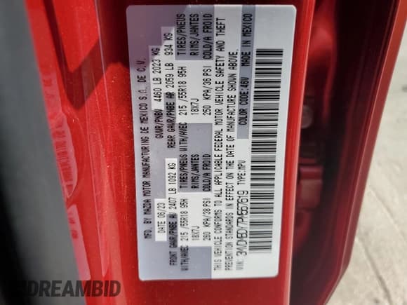 ✅ 2023 Mazda CX-30 Premium • VIN: 3MVDMBDY7PM567619 • Lot: 62834834. Wystawiony na Copart z przebiegiem 7 656 mil. Bezpłatny archiwum sprzedaży aukcyjnych z USA i szczegółowy raport historii pojazdu na DreamBid. Zdjęcie 15.