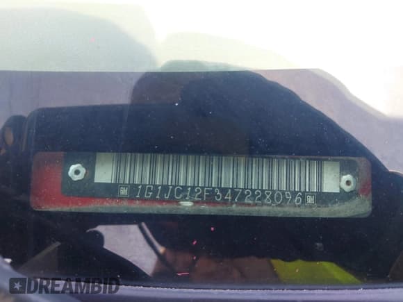 ✅ 2004 Chevrolet Cavalier • VIN: 1G1JC12F347228096 • Lot: 42932299. Listed on IAAI with 100,003 mi. Free auction sales archive from the USA and detailed vehicle history report at DreamBid. Image 9.