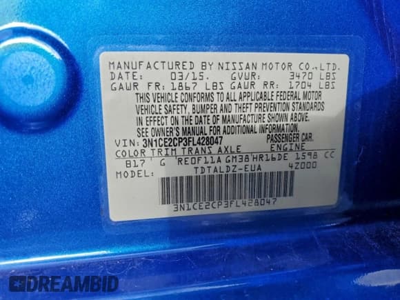 ✅ 2015 Nissan Note SR • VIN: 3N1CE2CP3FL428047 • Lot: 96632245. Wystawiony na Copart z przebiegiem 122 102 mil. Bezpłatny archiwum sprzedaży aukcyjnych z USA i szczegółowy raport historii pojazdu na DreamBid. Zdjęcie 12.