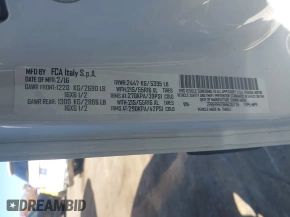 ✅ 2016 Ram ProMaster City Cargo Tradesman SLT • VIN: ZFBERFBT9G6C10776 • Lot: 43705841. Wystawiony na IAAI z przebiegiem 73 646 mil. Bezpłatny archiwum sprzedaży aukcyjnych z USA i szczegółowy raport historii pojazdu na DreamBid. Zdjęcie 9.