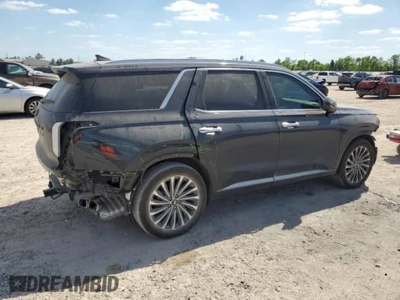 2025 Hyundai Palisade Calligraphy with VIN KM8R74GE7SU872274, listed as a Copart auction lot 52795115 with 3,265 mi miles and Salvage title. Bid and sale history available at DreamBid. Image 3.