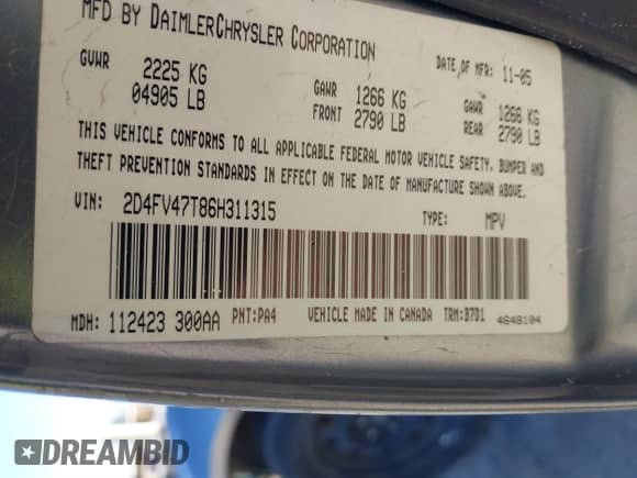 2006 Dodge Magnum с VIN 2D4FV47T86H311315, выставлен на аукционе IAAI как лот 41402326 с пробегом 230 320 миль миль и . История ставок и продаж доступна на DreamBid. Изображение 9.