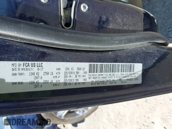 ✅ 2017 Dodge Journey Crossroad Plus • VIN: 3C4PDDGG6HT704473 • Lot: 42829607. Listed on IAAI with Not provided. Free auction sales archive from the USA and detailed vehicle history report at DreamBid. Image 9.