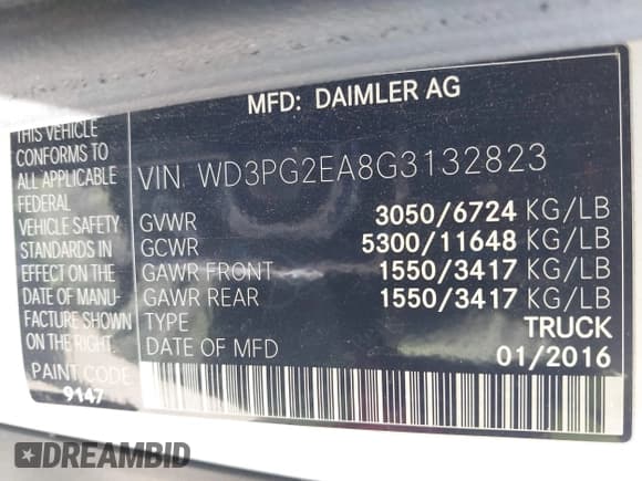 ✅ 2016 Mercedes-Benz Metris Cargo • VIN: WD3PG2EA8G3132823 • Lot: 42488973. Listed on IAAI with 130,728 mi. Free auction sales archive from the USA and detailed vehicle history report at DreamBid. Image 9.