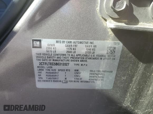 ✅ 2011 GMC Terrain SLE-2 • VIN: 2CTFLTEC5B6312027 • Lot: 92705265. Wystawiony na Copart z przebiegiem 135 688 mil. Bezpłatny archiwum sprzedaży aukcyjnych z USA i szczegółowy raport historii pojazdu na DreamBid. Zdjęcie 13.