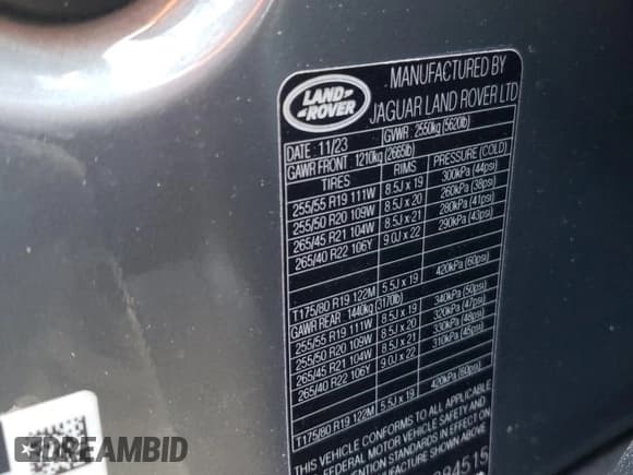 ✅ 2024 Land Rover Range Rover Velar Dynamic SE • VIN: SALYL2EX5RA384515 • Лот: 88131545. Опубликован ранее на Copart с пробегом 10 079 миль. Бесплатный доступ к архиву аукционных продаж из США и подробный отчёт об истории автомобиля на DreamBid. Изображение 13.