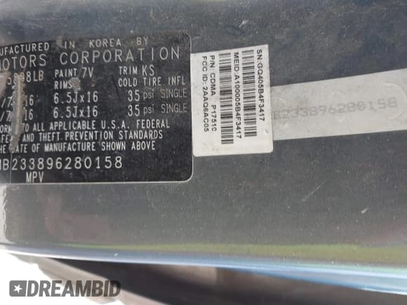 ✅ 2009 Kia Sedona EX • VIN: KNDMB233896280158 • Лот: 42451376. Опубликован ранее на IAAI с пробегом 162 442 миль. Бесплатный доступ к архиву аукционных продаж из США и подробный отчёт об истории автомобиля на DreamBid. Изображение 9.