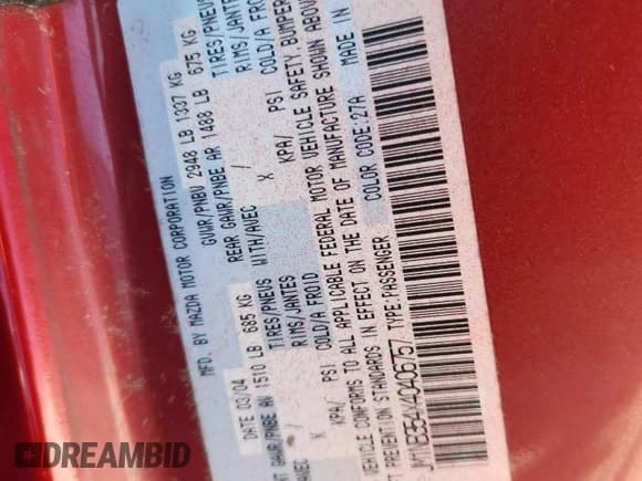 ✅ 2004 Mazda MX-5 Miata Mazdaspeed • VIN: JM1NB354X40406757 • Лот: 86638675. Опубликован ранее на Copart с пробегом 131 839 миль. Бесплатный доступ к архиву аукционных продаж из США и подробный отчёт об истории автомобиля на DreamBid. Изображение 12.