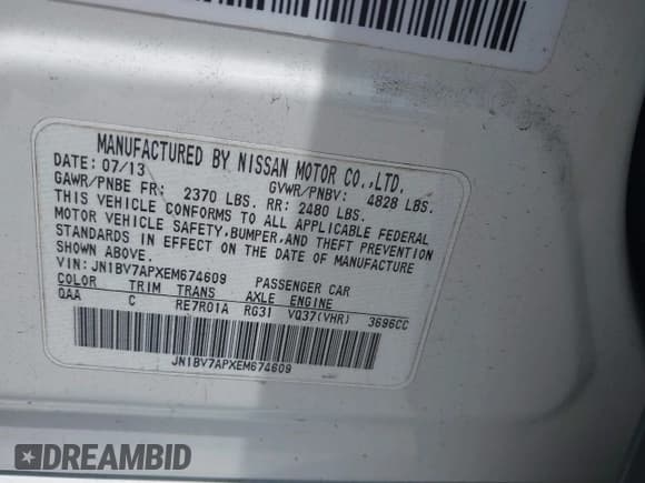 ✅ 2014 Infiniti Q50 Premium • VIN: JN1BV7APXEM674609 • Лот: 42501051. Опубликован ранее на IAAI с пробегом 93 998 миль. Бесплатный доступ к архиву аукционных продаж из США и подробный отчёт об истории автомобиля на DreamBid. Изображение 9.