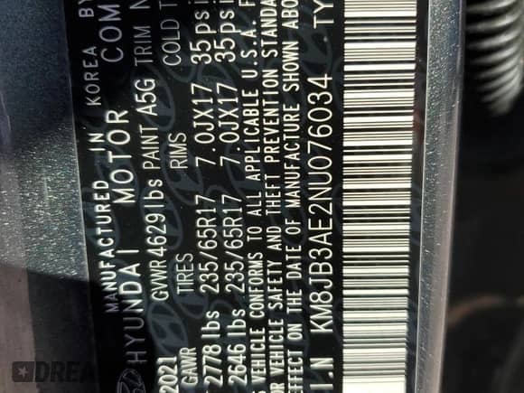 2022 Hyundai Tucson SEL с VIN KM8JB3AE2NU076034, выставлен на аукционе Copart как лот 86697645 с пробегом 54 260 миль миль и На запчасти • Non repairable. История ставок и продаж доступна на DreamBid. Изображение 12.