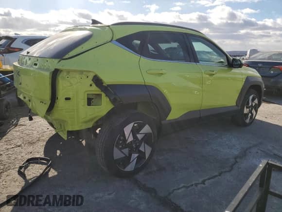2024 Hyundai Kona Limited с VIN KM8HECA33RU052254, выставлен на аукционе Copart как лот 41551255 с пробегом 5 801 миль миль и Списание • Salvage title. История ставок и продаж доступна на DreamBid. Изображение 3.