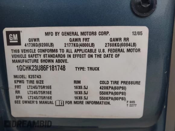 ✅ 2006 Chevrolet Silverado 2500HD LT1 • VIN: 1GCHK23U86F181748 • Lot: 41794661. Listed on IAAI with 204,496 mi. Free auction sales archive from the USA and detailed vehicle history report at DreamBid. Image 9.