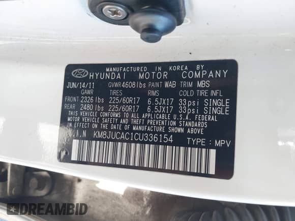 2012 Hyundai Tucson Limited с VIN KM8JUCAC1CU336154, выставлен на аукционе IAAI как лот 43344870 с пробегом 197 821 миль миль и . История ставок и продаж доступна на DreamBid. Изображение 9.