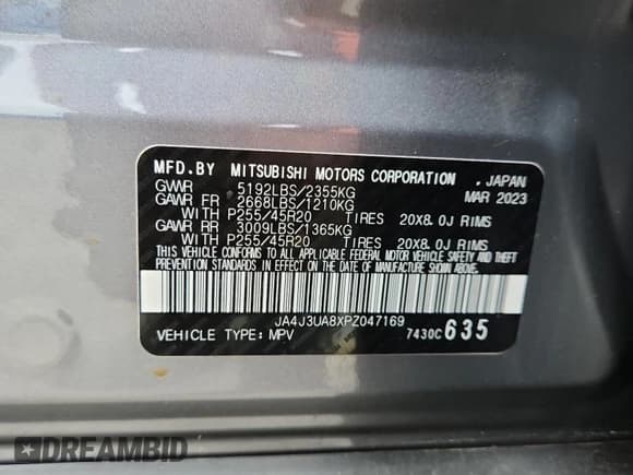 ✅ 2023 Mitsubishi Outlander SE • VIN: JA4J3UA8XPZ047169 • Лот: 61271115. Опубликован ранее на Copart с пробегом 26 965 миль. Бесплатный доступ к архиву аукционных продаж из США и подробный отчёт об истории автомобиля на DreamBid. Изображение 14.