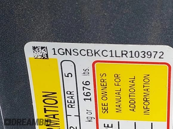 ✅ 2020 Chevrolet Tahoe LT • VIN: 1GNSCBKC1LR103972 • Lot: 42148438. Wystawiony na IAAI z przebiegiem 94 640 mil. Bezpłatny archiwum sprzedaży aukcyjnych z USA i szczegółowy raport historii pojazdu na DreamBid. Zdjęcie 9.