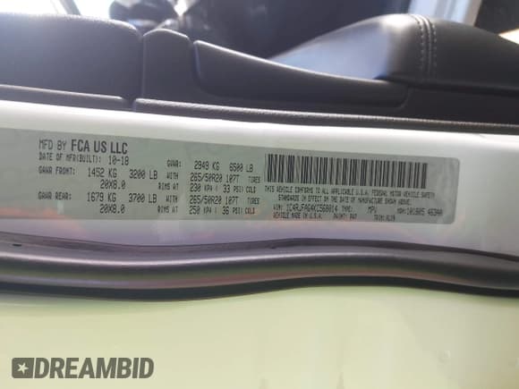 ✅ 2019 Jeep Grand Cherokee Upland • VIN: 1C4RJFAG4KC568014 • Lot: 43462908. Listed on IAAI with 77,727 mi. Free auction sales archive from the USA and detailed vehicle history report at DreamBid. Image 9.