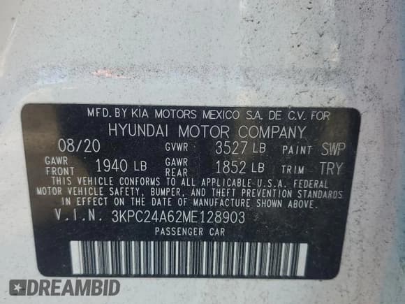 ✅ 2021 Hyundai Accent SE • VIN: 3KPC24A62ME128903 • Лот: 86552915. Опубликован ранее на Copart с пробегом Не указан. Бесплатный доступ к архиву аукционных продаж из США и подробный отчёт об истории автомобиля на DreamBid. Изображение 12.