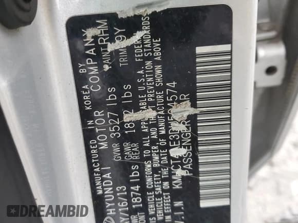 ✅ 2013 Hyundai Accent GLS • VIN: KMHCT4AE3DU504574 • Лот: 73388374. Опубликован ранее на Copart с пробегом 166 089 миль. Бесплатный доступ к архиву аукционных продаж из США и подробный отчёт об истории автомобиля на DreamBid. Изображение 12.