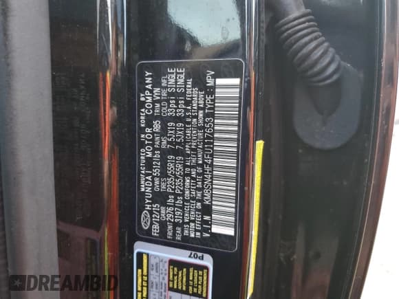 ✅ 2015 Hyundai Santa Fe Limited • VIN: KM8SN4HF4FU117653 • Лот: 79588874. Опубликован ранее на Copart с пробегом Не указан. Бесплатный доступ к архиву аукционных продаж из США и подробный отчёт об истории автомобиля на DreamBid. Изображение 13.