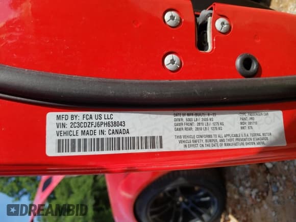 ✅ 2023 Dodge Challenger R/T Scat Pack Widebody • VIN: 2C3CDZFJ6PH638043 • Лот: 60422135. Опубликован ранее на Copart с пробегом 57 407 миль. Бесплатный доступ к архиву аукционных продаж из США и подробный отчёт об истории автомобиля на DreamBid. Изображение 12.