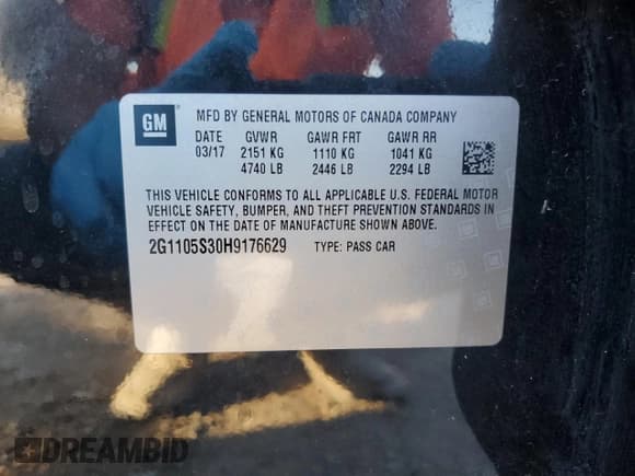 ✅ 2017 Chevrolet Impala LT • VIN: 2G1105S30H9176629 • Лот: 74327814. Опубликован ранее на Copart с пробегом 77 082 миль. Бесплатный доступ к архиву аукционных продаж из США и подробный отчёт об истории автомобиля на DreamBid. Изображение 12.