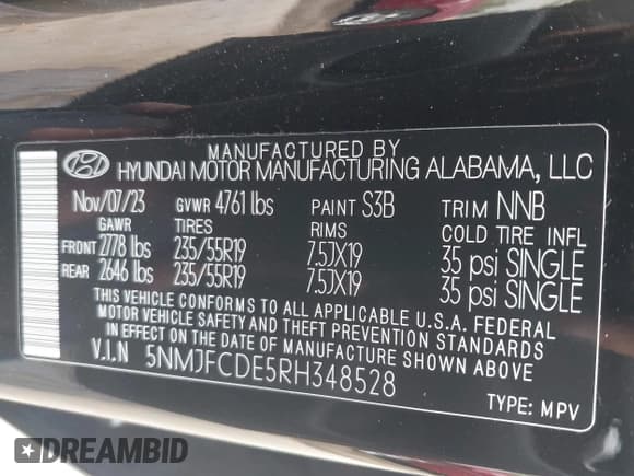 ✅ 2024 Hyundai Tucson SEL • VIN: 5NMJFCDE5RH348528 • Лот: 43522372. Опубликован ранее на IAAI с пробегом 23 557 миль. Бесплатный доступ к архиву аукционных продаж из США и подробный отчёт об истории автомобиля на DreamBid. Изображение 9.