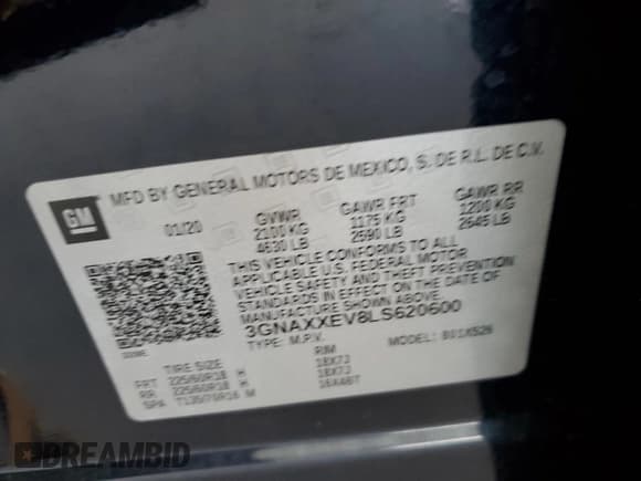 ✅ 2020 Chevrolet Equinox Premier • VIN: 3GNAXXEV8LS620600 • Лот: 91594565. Опубликован ранее на Copart с пробегом 48 263 миль. Бесплатный доступ к архиву аукционных продаж из США и подробный отчёт об истории автомобиля на DreamBid. Изображение 13.