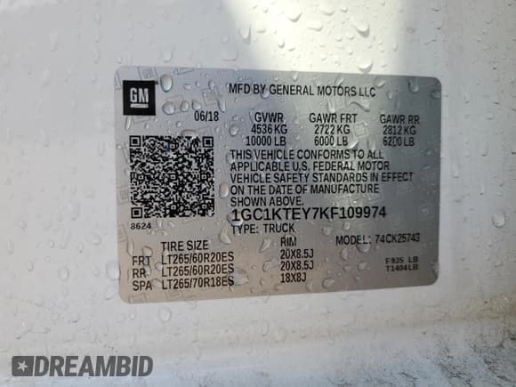 ✅ 2019 Chevrolet Silverado 2500HD LTZ • VIN: 1GC1KTEY7KF109974 • Лот: 90482655. Опубликован ранее на Copart с пробегом 132 910 миль. Бесплатный доступ к архиву аукционных продаж из США и подробный отчёт об истории автомобиля на DreamBid. Изображение 12.