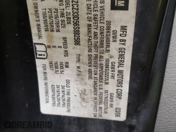 2006 Saturn VUE z VIN 5GZCZ33D56S882586, wystawiony jako Copart lot #78919394 z przebiegiem 136 751 mil mil oraz Szkoda całkowita • Salvage title. Historia ofert i sprzedaży dostępna na DreamBid. Obrazek 12.