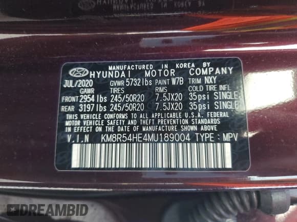 ✅ 2021 Hyundai Palisade Limited • VIN: KM8R54HE4MU189004 • Лот: 77546264. Опубликован ранее на Copart с пробегом Не указан. Бесплатный доступ к архиву аукционных продаж из США и подробный отчёт об истории автомобиля на DreamBid. Изображение 14.