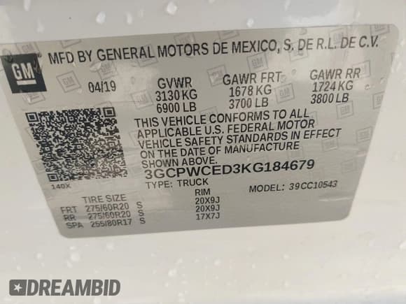 ✅ 2019 Chevrolet Silverado 1500 LT • VIN: 3GCPWCED3KG184679 • Lot: 43575622. Wystawiony na IAAI z przebiegiem 113 897 mil. Bezpłatny archiwum sprzedaży aukcyjnych z USA i szczegółowy raport historii pojazdu na DreamBid. Zdjęcie 9.