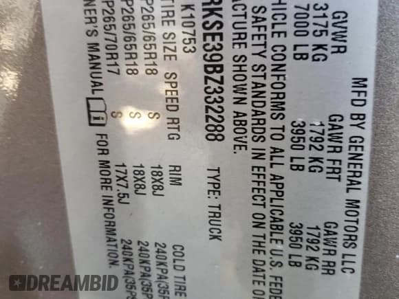 ✅ 2011 Chevrolet Silverado 1500 LT • VIN: 1GCRKSE39BZ332288 • Lot: 71900933. Listed on Copart with 168,835 mi. Free auction sales archive from the USA and detailed vehicle history report at DreamBid. Image 12.