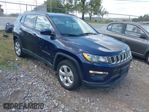 ✅ 2021 Jeep Compass Latitude • VIN: 3C4NJDBB8MT598937 • Lot: 43163444. Listed on IAAI with 95,894 mi. Free auction sales archive from the USA and detailed vehicle history report at DreamBid. Image 1.