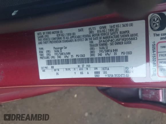 ✅ 2015 Ford Fiesta Titanium • VIN: 3FADP4CJ5FM205883 • Lot: 42584615. Wystawiony na IAAI z przebiegiem 167 339 mil. Bezpłatny archiwum sprzedaży aukcyjnych z USA i szczegółowy raport historii pojazdu na DreamBid. Zdjęcie 9.