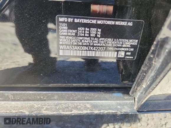 ✅ 2022 BMW 2 Series 228i • VIN: WBA53AK08N7K42207 • Лот: 87256265. Опубликован ранее на Copart с пробегом Не указан. Бесплатный доступ к архиву аукционных продаж из США и подробный отчёт об истории автомобиля на DreamBid. Изображение 12.