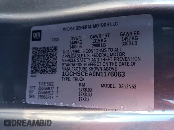 ✅ 2022 Chevrolet Colorado 2WD LT • VIN: 1GCHSCEA0N1176063 • Лот: 69856764. Опубликован ранее на Copart с пробегом 21 542 миль. Бесплатный доступ к архиву аукционных продаж из США и подробный отчёт об истории автомобиля на DreamBid. Изображение 12.