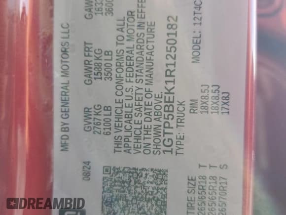 ✅ 2024 GMC Canyon 2WD Elevation • VIN: 1GTP5BEK1R1250182 • Лот: 89890565. Опубликован ранее на Copart с пробегом Не указан. Бесплатный доступ к архиву аукционных продаж из США и подробный отчёт об истории автомобиля на DreamBid. Изображение 12.