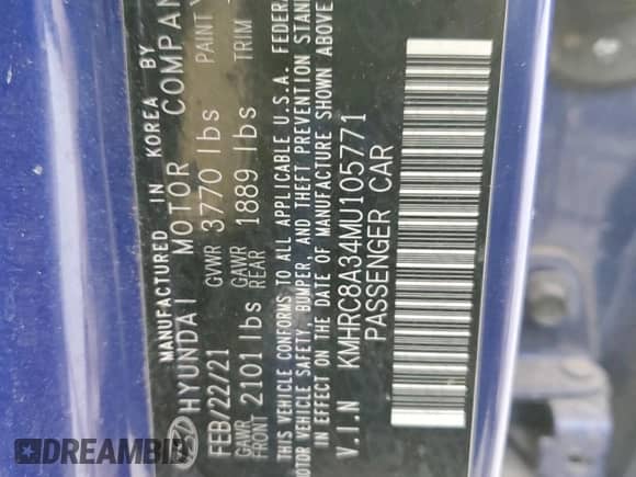 2021 Hyundai Venue SEL с VIN KMHRC8A34MU105771, выставлен на аукционе Copart как лот 79704854 с пробегом 86 222 миль миль и Чистый • Clean title. История ставок и продаж доступна на DreamBid. Изображение 12.