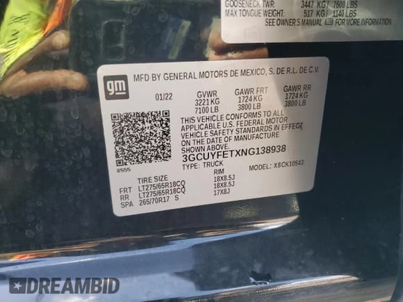 ✅ 2022 Chevrolet Silverado 1500 LT Trail Boss • VIN: 3GCUYFETXNG138938 • Лот: 85853145. Опубликован ранее на Copart с пробегом 67 416 миль. Бесплатный доступ к архиву аукционных продаж из США и подробный отчёт об истории автомобиля на DreamBid. Изображение 12.