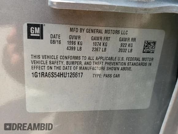 ✅ 2017 Chevrolet Volt LT • VIN: 1G1RA6S54HU126617 • Lot: 66978324. Wystawiony na Copart z przebiegiem 89 913 mil. Bezpłatny archiwum sprzedaży aukcyjnych z USA i szczegółowy raport historii pojazdu na DreamBid. Zdjęcie 12.