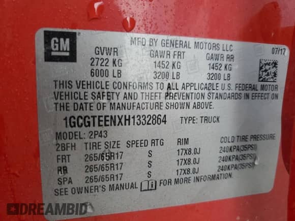 2017 Chevrolet Colorado 4WD ZR2 z VIN 1GCGTEENXH1332864, wystawiony jako Copart lot #82408115 z przebiegiem 67 327 mil mil oraz Szkoda całkowita • Salvage title. Historia ofert i sprzedaży dostępna na DreamBid. Obrazek 13.