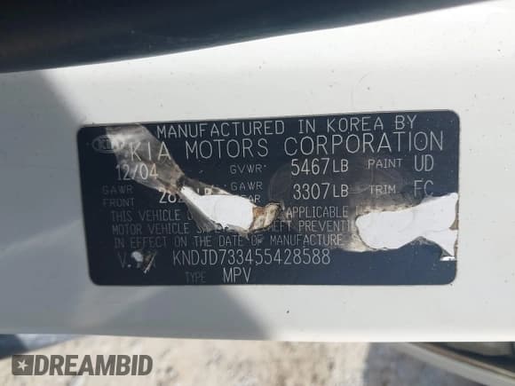 ✅ 2005 Kia Sorento LX • VIN: KNDJD733455428588 • Lot: 42430143. Wystawiony na IAAI z przebiegiem 282 985 mil. Bezpłatny archiwum sprzedaży aukcyjnych z USA i szczegółowy raport historii pojazdu na DreamBid. Zdjęcie 9.