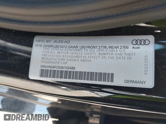 ✅ 2016 Audi A6 Prestige • VIN: WAUHGAFC5GN102488 • Lot: 41683932. Wystawiony na IAAI z przebiegiem 69 521 mil. Bezpłatny archiwum sprzedaży aukcyjnych z USA i szczegółowy raport historii pojazdu na DreamBid. Zdjęcie 9.
