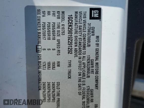 ✅ 2009 Chevrolet Silverado 1500 LT • VIN: 1GCEK29019Z291292 • Lot: 68769384. Listed on Copart with 196,923 mi. Free auction sales archive from the USA and detailed vehicle history report at DreamBid. Image 14.