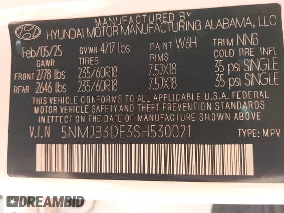 ✅ 2025 Hyundai Tucson SEL • VIN: 5NMJB3DE3SH530021 • Lot: 43651307. Wystawiony na IAAI z przebiegiem 21 100 mil. Bezpłatny archiwum sprzedaży aukcyjnych z USA i szczegółowy raport historii pojazdu na DreamBid. Zdjęcie 9.