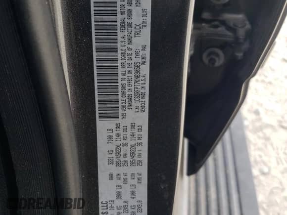 2019 Ram 1500 Limited z VIN 1C6SRFPT7KN690585, wystawiony jako Copart lot #62346455 z przebiegiem 80 049 mil mil oraz Szkoda całkowita • Salvage title. Historia ofert i sprzedaży dostępna na DreamBid. Obrazek 12.