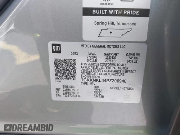 ✅ 2023 GMC Acadia SLE • VIN: 1GKKNKL44PZ206940 • Lot: 43336115. Wystawiony na IAAI z przebiegiem 25 740 mil. Bezpłatny archiwum sprzedaży aukcyjnych z USA i szczegółowy raport historii pojazdu na DreamBid. Zdjęcie 9.