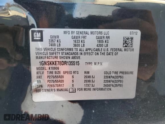 ✅ 2013 Chevrolet Suburban LTZ • VIN: 1GNSKKE78DR135515 • Lot: 80753554. Wystawiony na Copart z przebiegiem 231 158 mil. Bezpłatny archiwum sprzedaży aukcyjnych z USA i szczegółowy raport historii pojazdu na DreamBid. Zdjęcie 13.