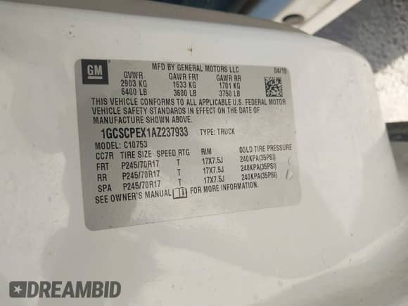 2010 Chevrolet Silverado 1500 Work Truck z VIN 1GCSCPEX1AZ237933, wystawiony jako IAAI lot #41326323 z przebiegiem 122 442 mil mil oraz . Historia ofert i sprzedaży dostępna na DreamBid. Obrazek 9.