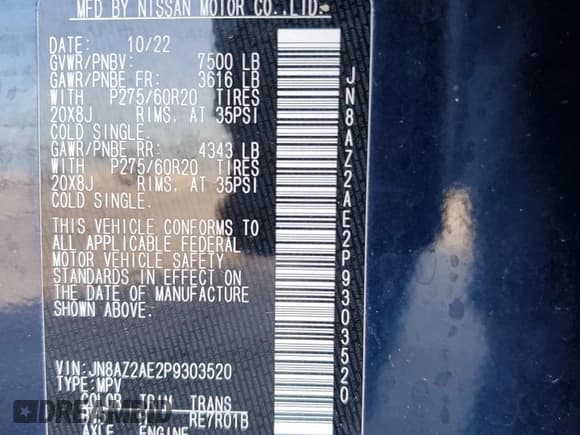 ✅ 2023 Infiniti QX80 Luxe • VIN: JN8AZ2AE2P9303520 • Lot: 76897724. Listed on Copart with Not provided. Free auction sales archive from the USA and detailed vehicle history report at DreamBid. Image 14.